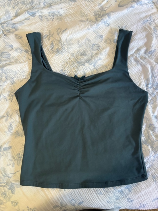 Trendy Queen Tops - Girls' Dark Teal Ruched Tank Top